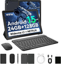 2025 Upgraded Android 15 Tablet 10 in - 24GB RAM, 128GB, WiFi 6