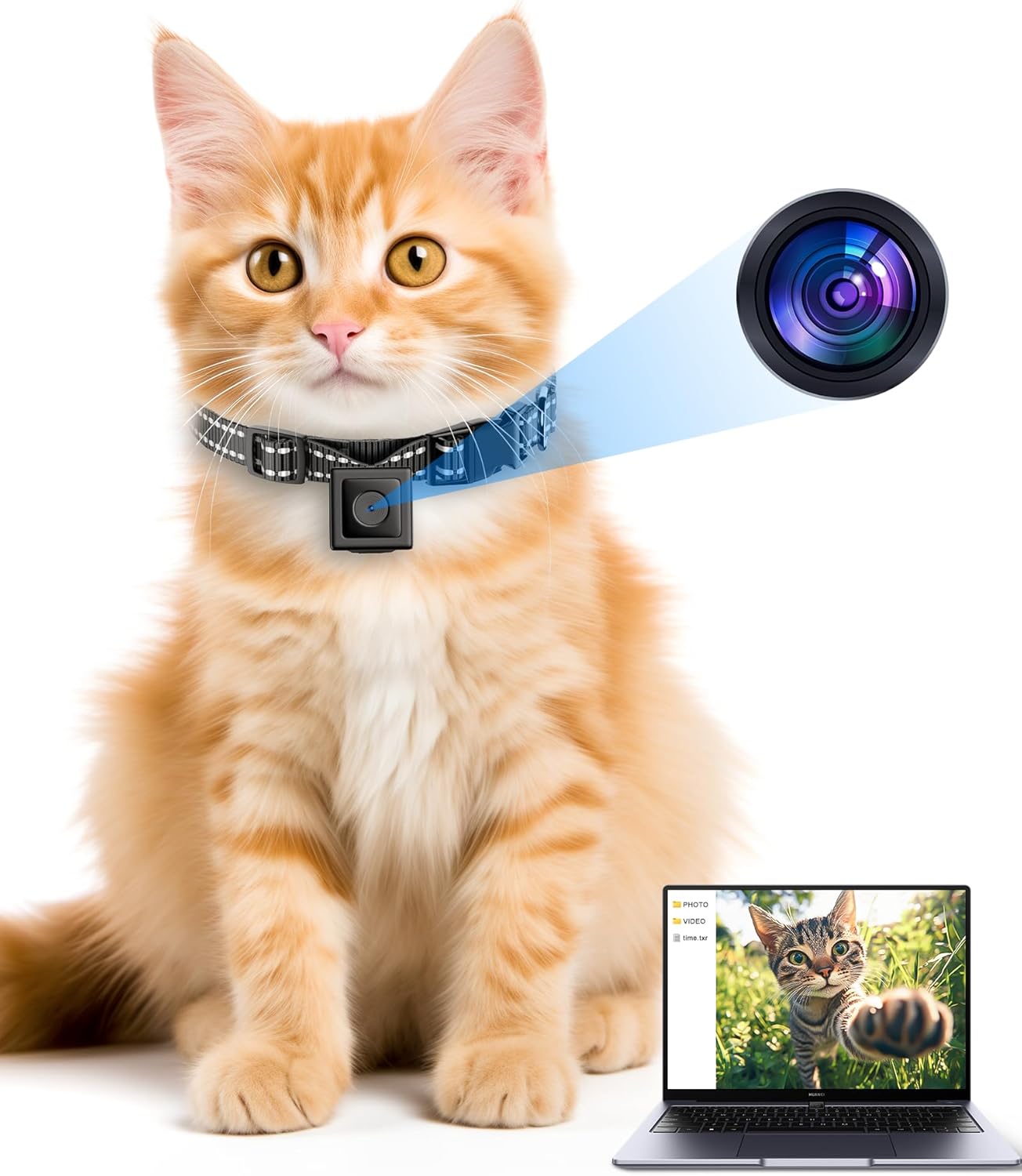 KinetCam Cat Camera Collar - Wireless 1080P Video, Outdoor Adventure Ready!