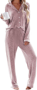 Ekouaer Women's Pajama Sets Long Sleeve Button Down - Soft Lounge is