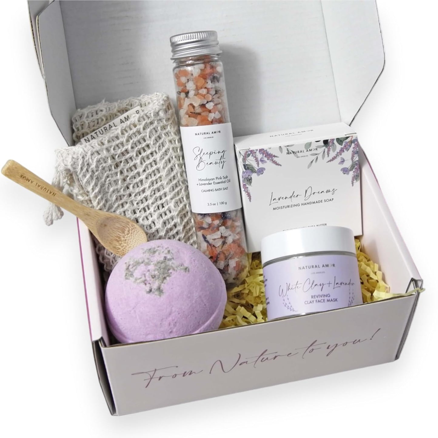 Natural Amor Lavender Spa Gifts for Women - Handmade Relaxation