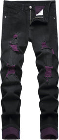 Men's Slim Fit Stretch Ripped Skinny Jeans - Distressed Comfort