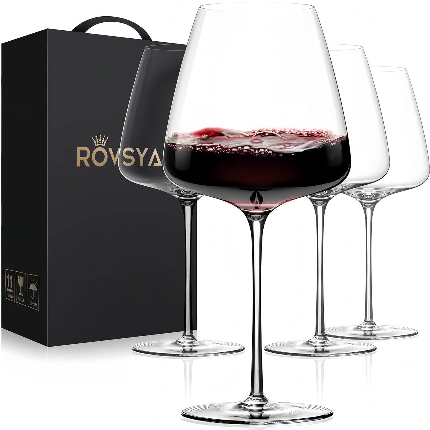 OJA Red Wine Glasses Set of 4 for Elegant Wine Tasting Events