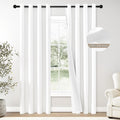 Blackout Pure White Solid Curtains 84 in 2 Panels - Full Room
