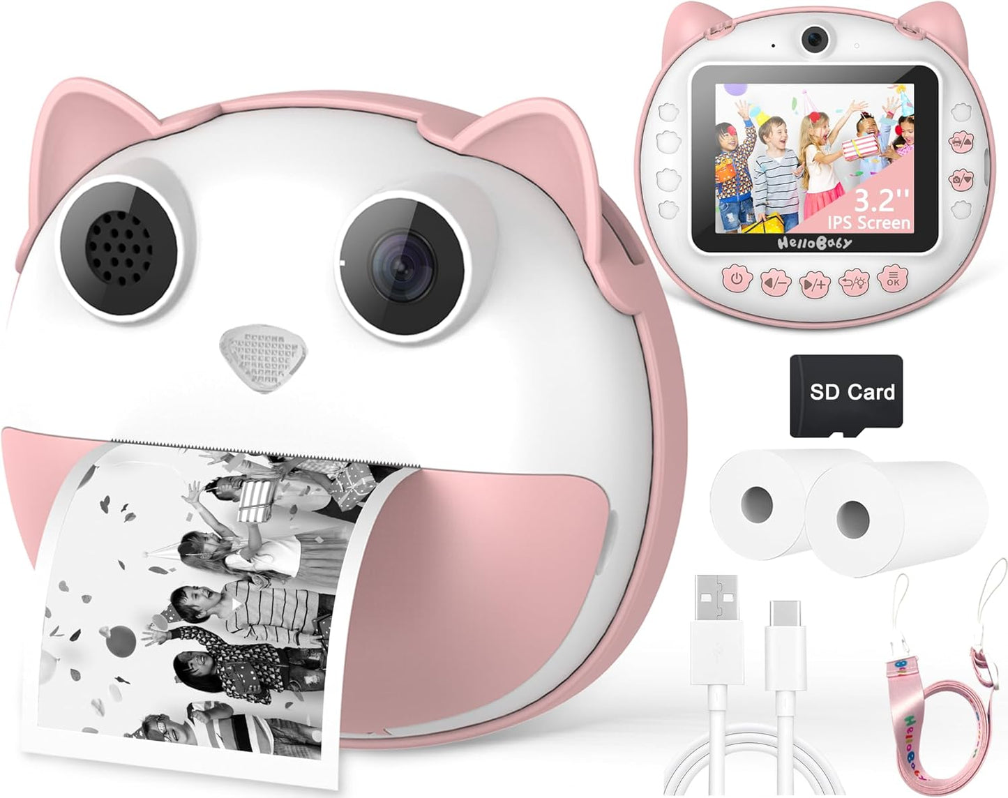 HelloBaby Kids Instant Print Camera - 1080P HD Fun!