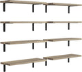 Floating Shelves 8 Set Wall Shelves - Rustic Brown Floating Storage