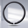 Steering Wheel Cover for Men Leather Snap On 14.5-15 in - Thin Black