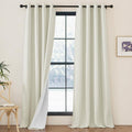 NICETOWN Faux Linen 100% Blackout Curtains 96 in Pair - Sleep