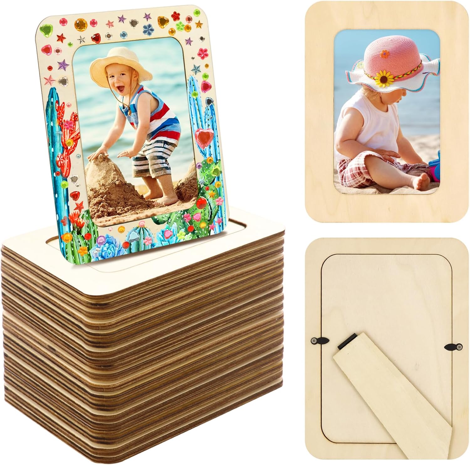RYKOMO 30 Pack Wooden Picture Frames for DIY Art Projects