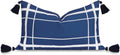 Coastal Lumbar Pillow Cover 12x20 - Navy Blue Water Repellent
