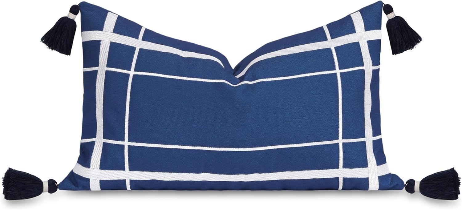 Hofdeco Premium Coastal Indoor Outdoor Lumbar Pillow Cover 12x20