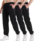 3 Pack Sweatpants for Men with Zipper Pockets for Gym Use
