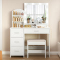 Quimoo Makeup Vanity with 10 Light Bulbs and Charging Station - Bright