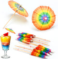 Rainbow Summer Cocktail Umbrellas - 50 PC