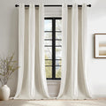 ANRODUO Ivory White Velvet Blackout Curtains 42 x 108 in - Room
