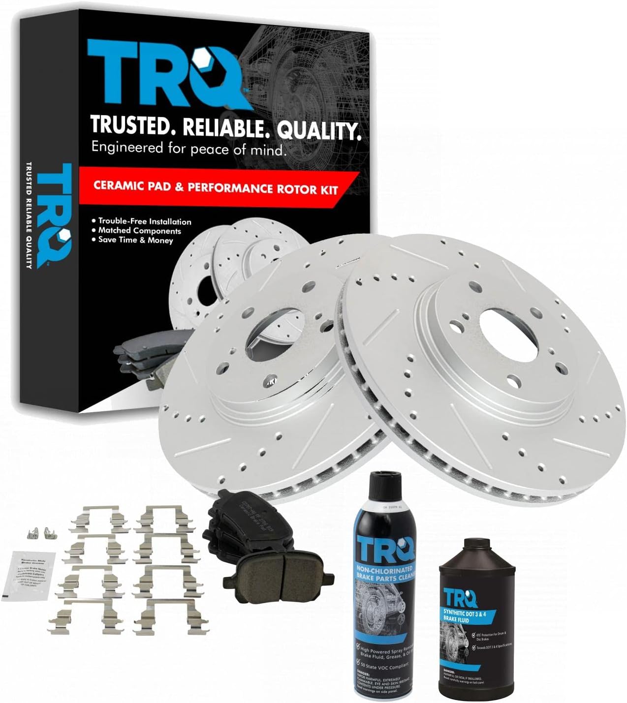 TRQ Front Performance Brake Pad & Rotor Kit for Lexus RX300