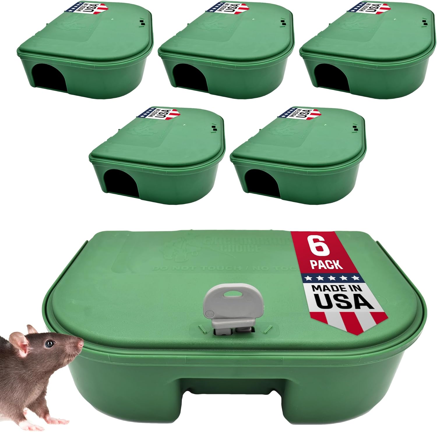 Exterminators Choice Rat Bait Station Boxes - Heavy Duty 6 Pack