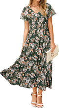 Simplee Womens Floral Maxi Dress for Summer Weddings and More