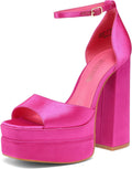 High Heels Chunky Block Platform Heels for Women - Ankle Strap 5.5in