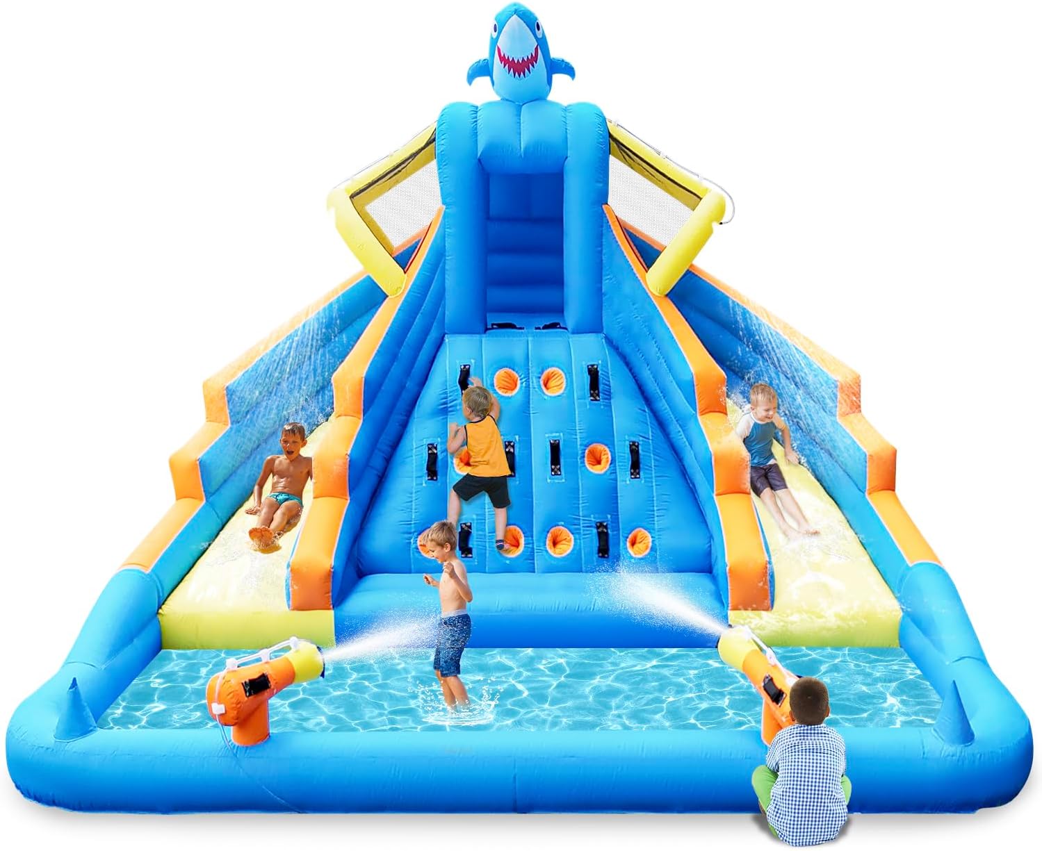 Inflatable Water Slide with Dual Slides and Splash Pool Fun