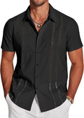 COOFANDY Men's Cuban Guayabera Short Sleeve Shirt - Casual Summer only