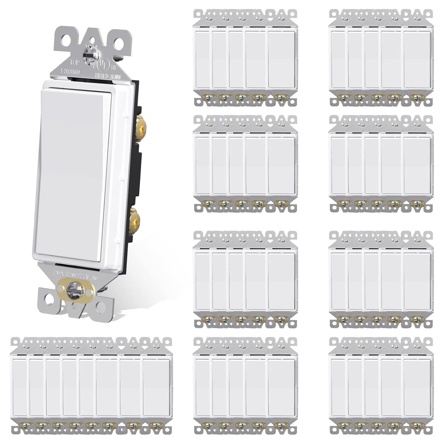AIDA Single Pole Rocker Decora Light Switch for Modern Homes