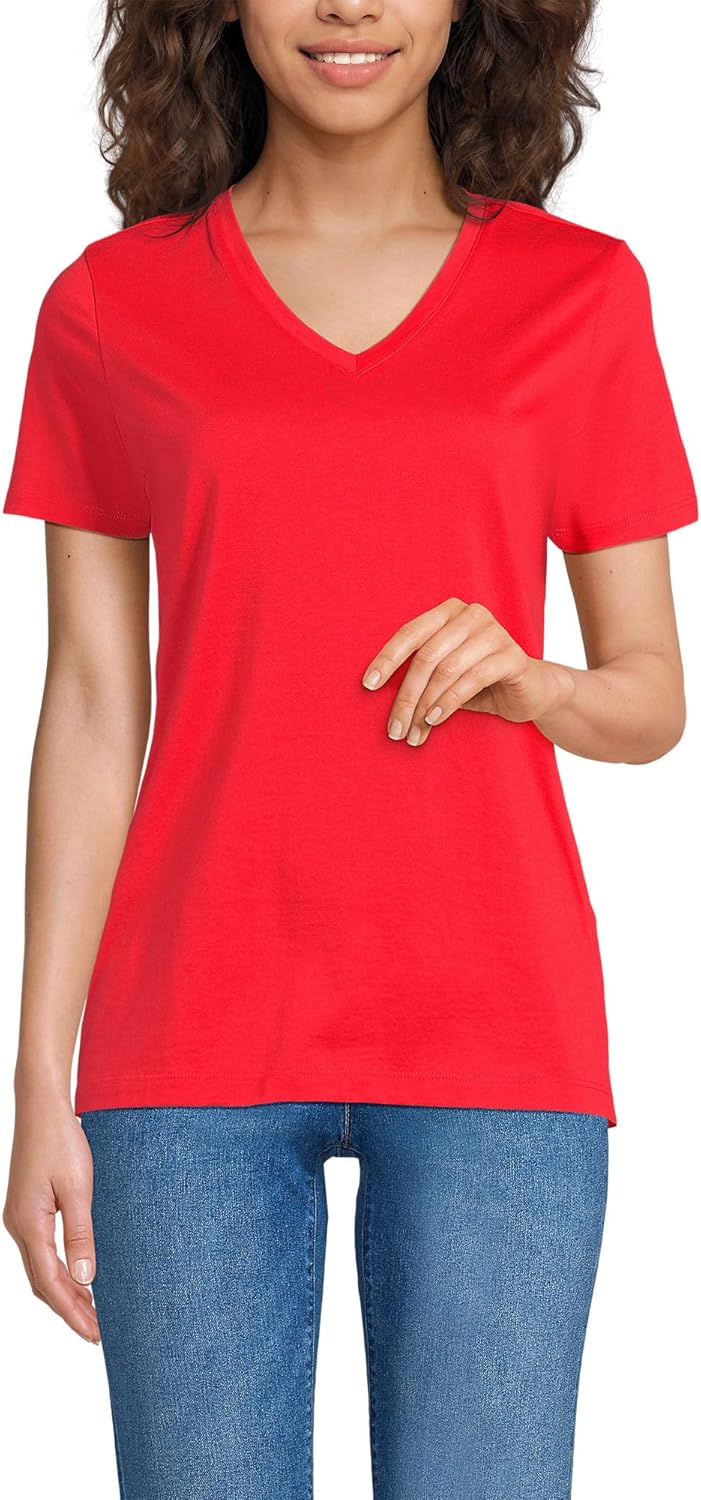 Relaxed Supima Cotton V-Neck T-Shirt for Women - Versatile Style