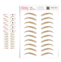 5 Pack Curved Ginger Temporary Eyebrow Tattoos - Natural Strokes