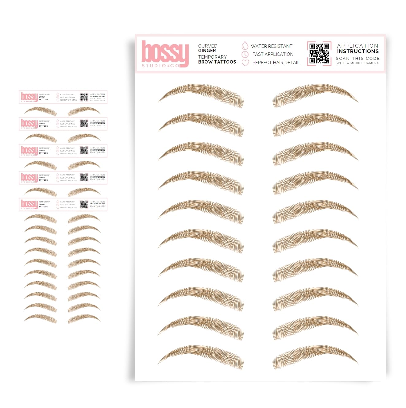5 Pack Waterproof Eyebrow Tattoos for Natural Hair-Like Brows