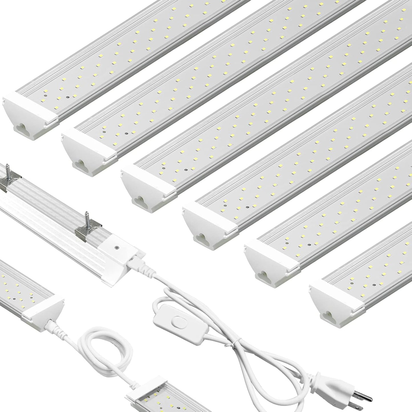 SZHLUX 6 Pack LED Shop Light 4FT 60W for Garage and Utility