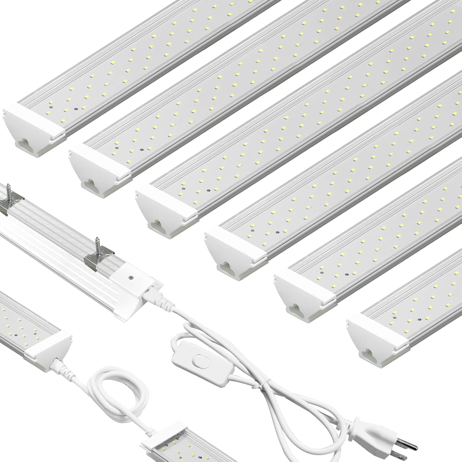 SZHLUX 6 Pack LED Shop Light 4FT 60W for Garage and Utility