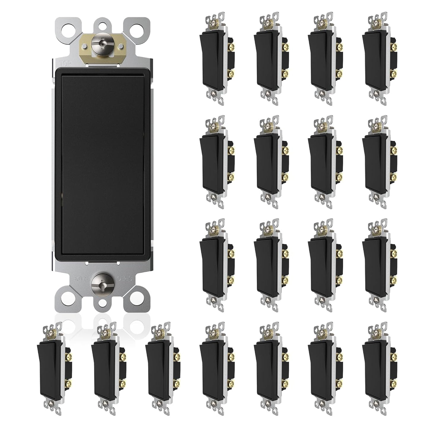 ThunderWay Matte Black Single Pole Light Switch for Modern Spaces