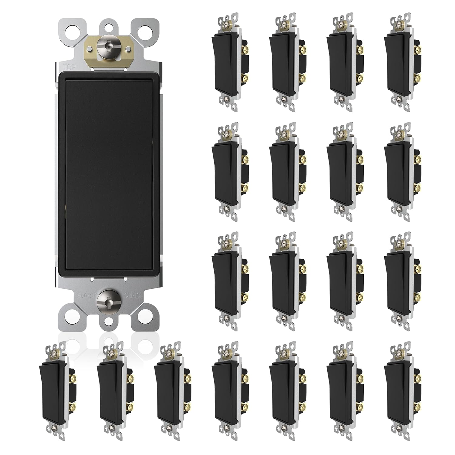 ThunderWay Matte Black Single Pole Light Switch for Modern Spaces