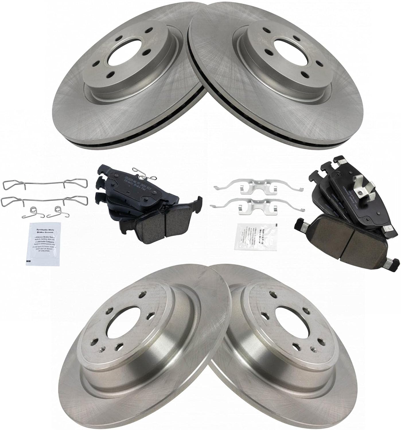 TRQ Brake Pad & Rotor Kit for 2017-2019 Ford Escape Vehicles