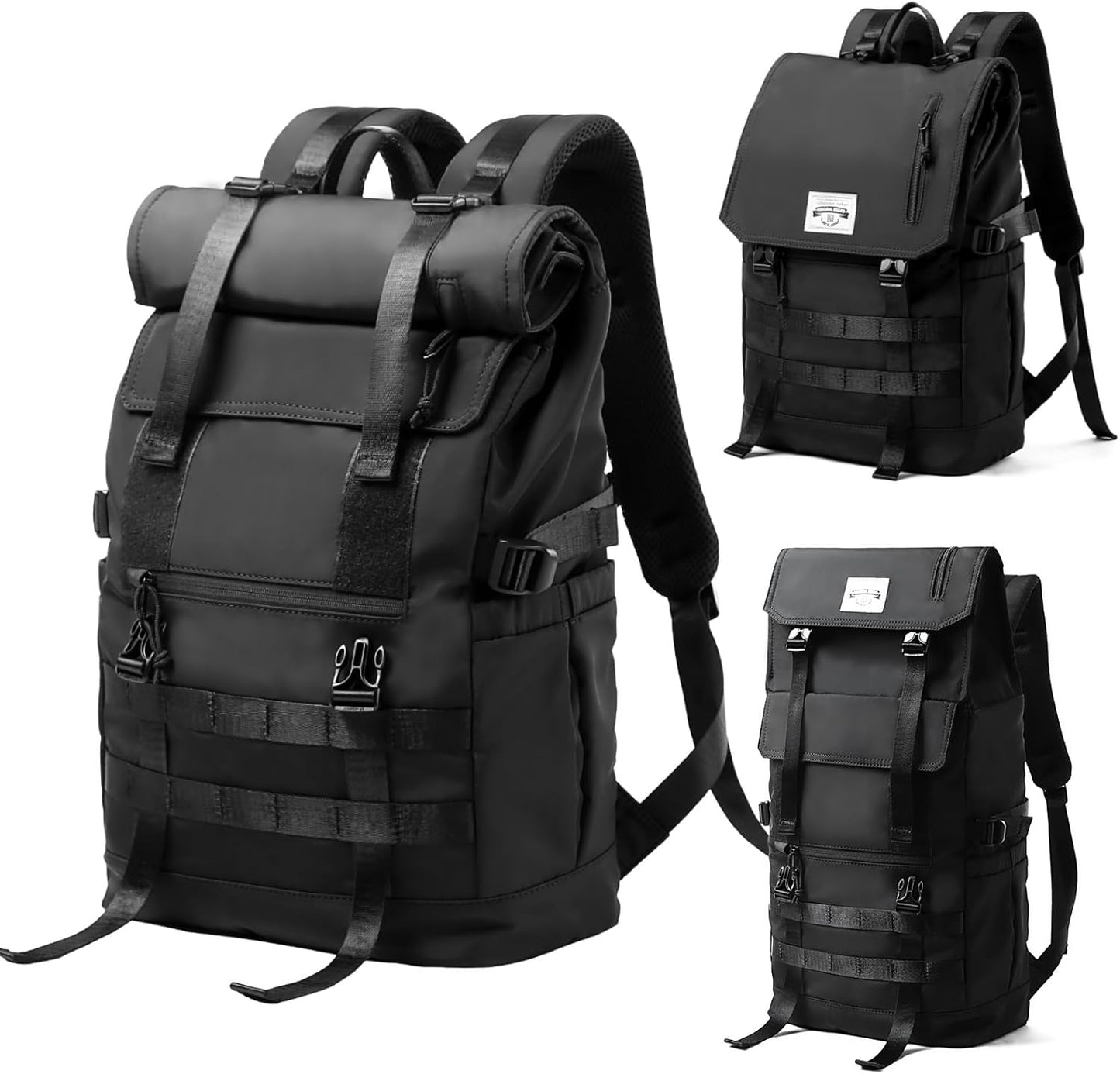 Rolltop Backpack for Men - Expandable Rucksack for Travel