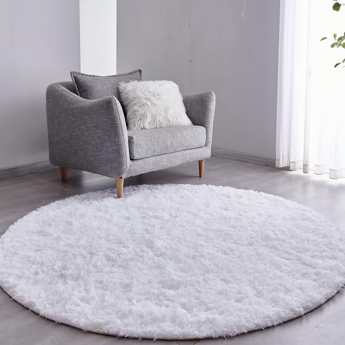 Ultra-Soft Plush Round Rug for Kids' Bedroom and Nursery Room