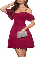 Sparkly Off Shoulder Prom Dress for Women - A Line Tulle Style