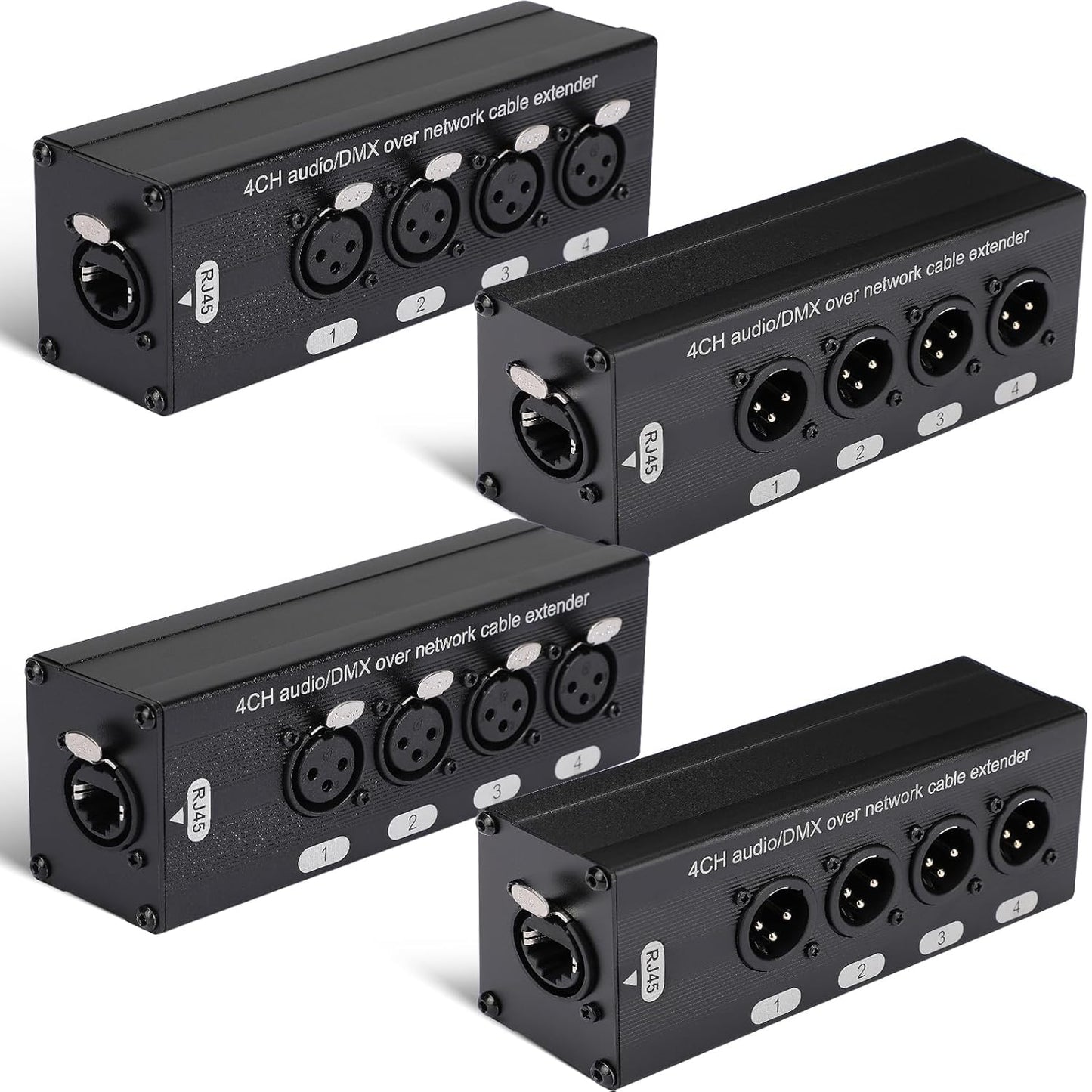 4 Pack 3 Pin XLR Multi Network Cable Breakout for Stage Use