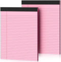 Pink Legal Pads 8.5 x 11 2 Pack - Wide Ruled Note Pads for Lists