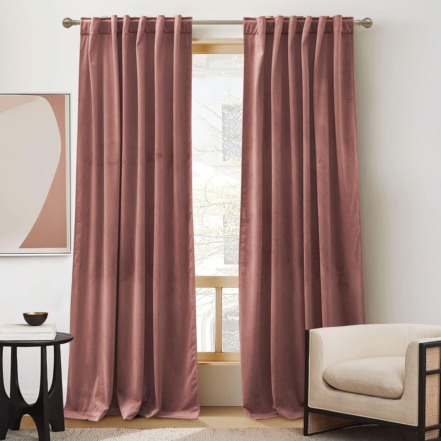 RYB Home Soft Velvet Curtain for Elegant Room Darkening