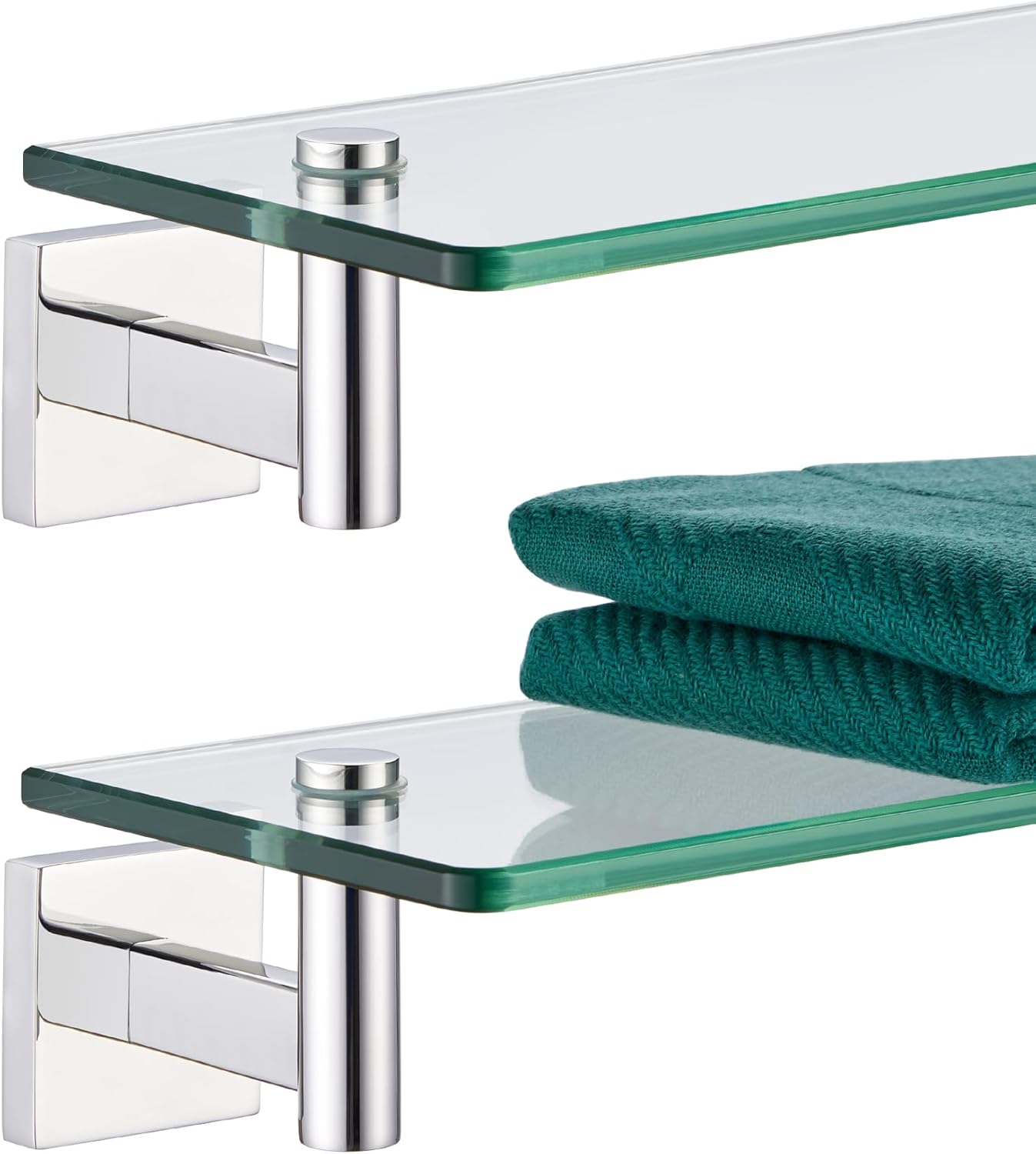 KOKOSIRI Wall Mounted Floating Glass Shelf for Stylish Storage