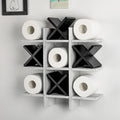 Tic Tac Toe Toilet Paper Holder Stand for Rustic Bathroom Decor
