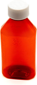 Pharmacy Oval Bottle Amber 1 oz with CR Caps Included - Secure Storage