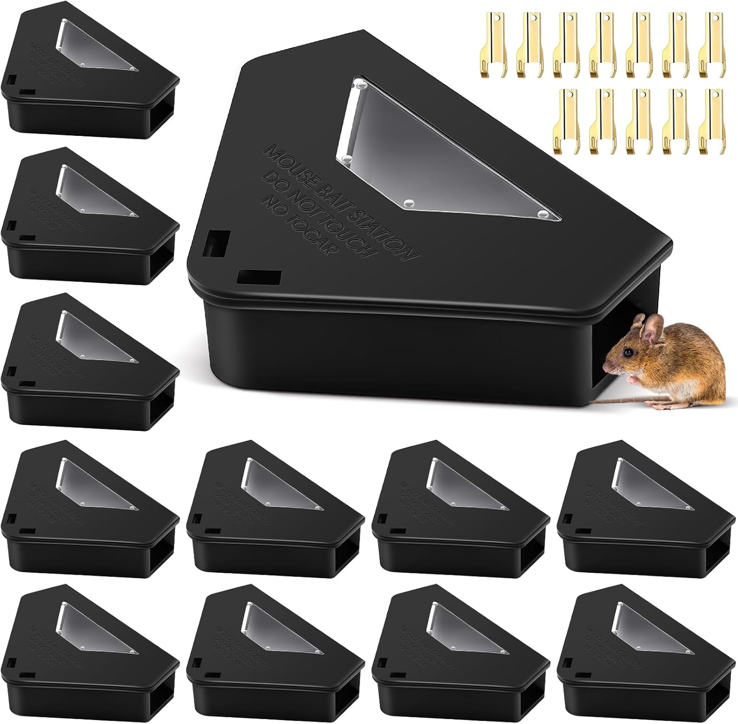 Qualirey 12 Pcs Mouse Bait Station for Effective Mice Control