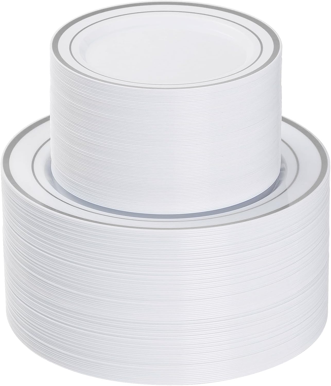Heavy Duty Disposable Silver Plastic Plates for Any Occasion