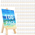 100 Pcs 5 in Mini Wood Display Easel - Compact Tabletop Stand