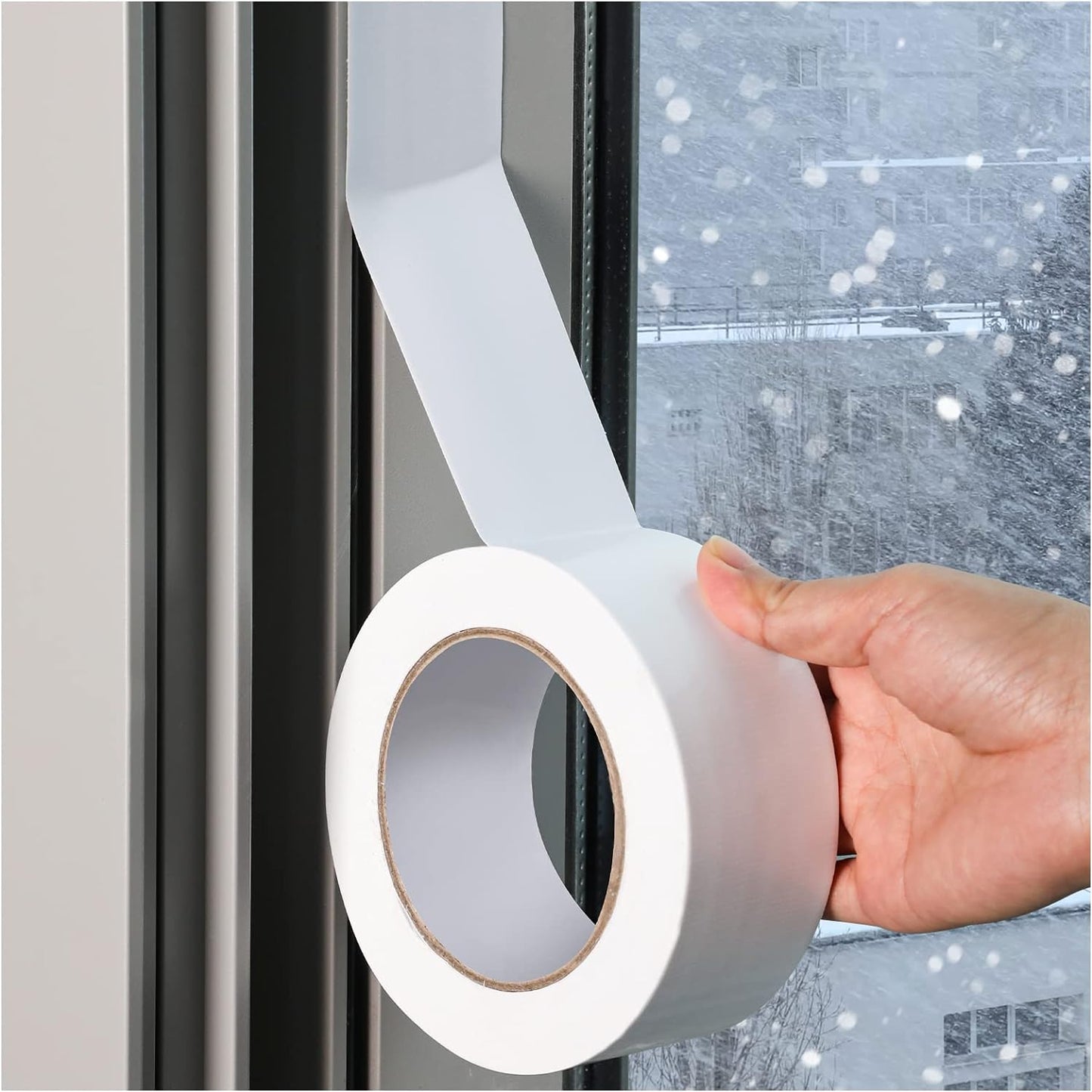 White Weather Sealing Tape 2 x 32 Yards - Draft Seal Gaps for Windows & Doors