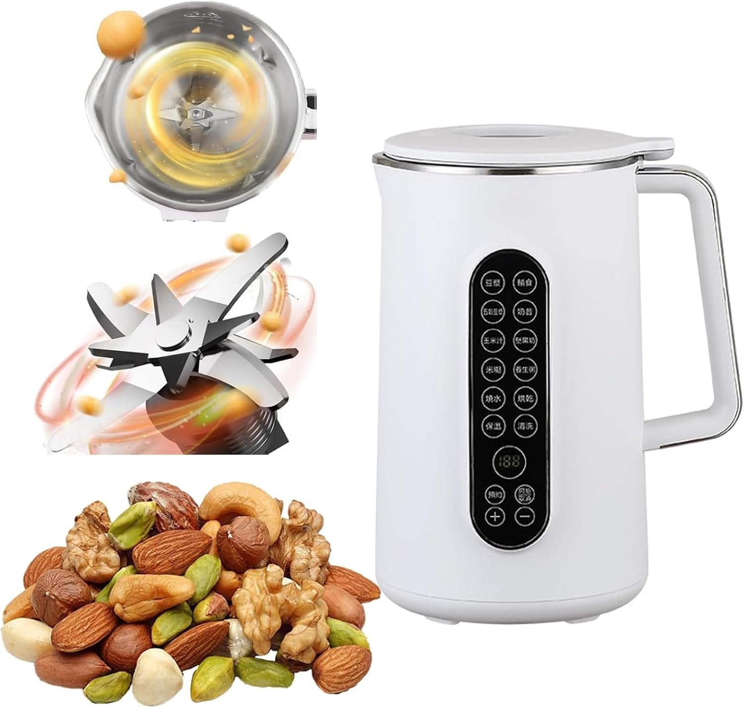 8-in-1 Nut Milk Maker: 40oz Capacity & 12-Hour Timer