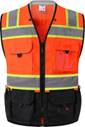 Hi-Vis Surveyor Safety Vest Unisex Heavy Duty - ANSI Compliant