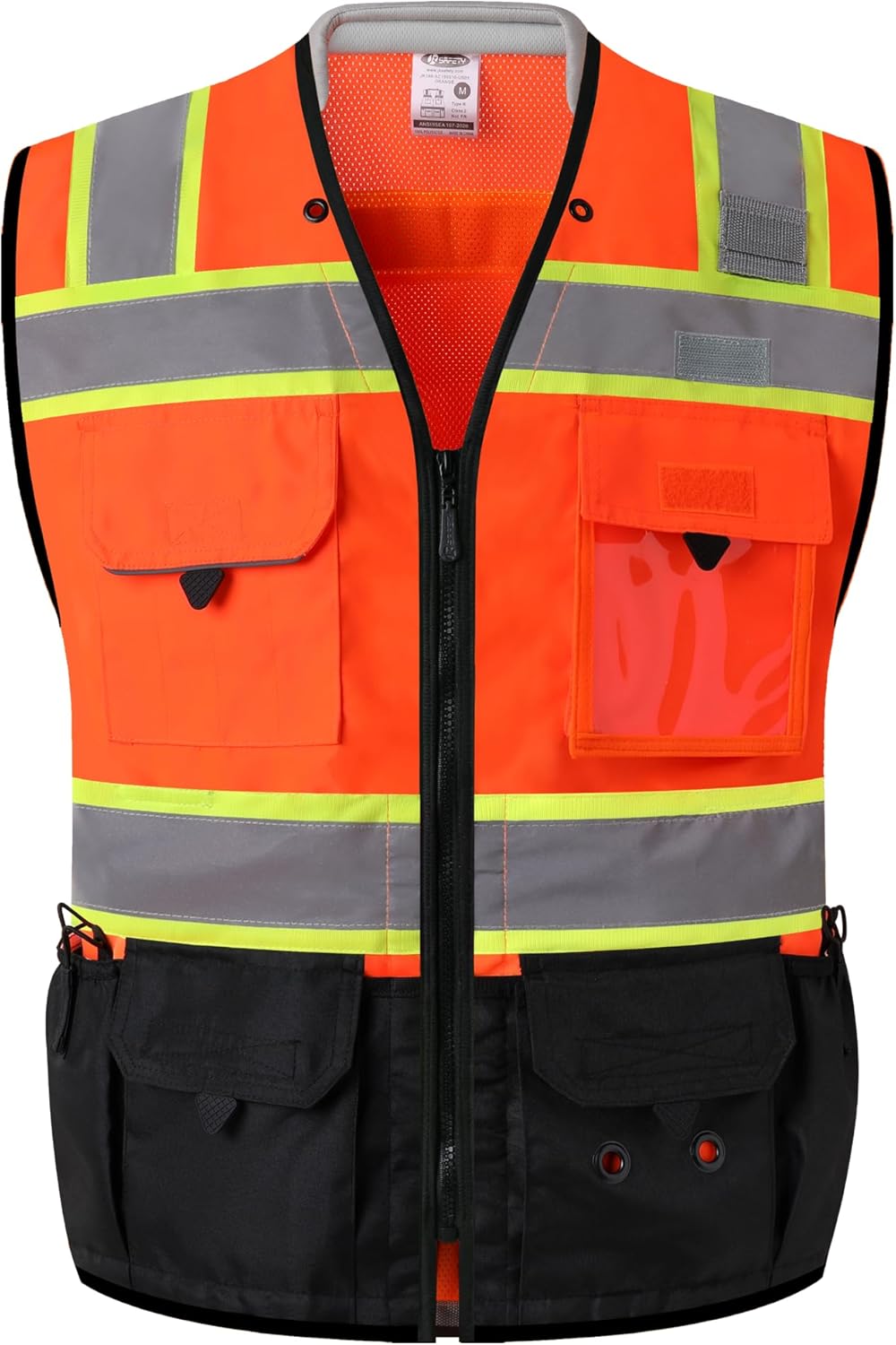 Hi-Vis Surveyor Safety Vest Heavy Duty PPE with Inner Pockets
