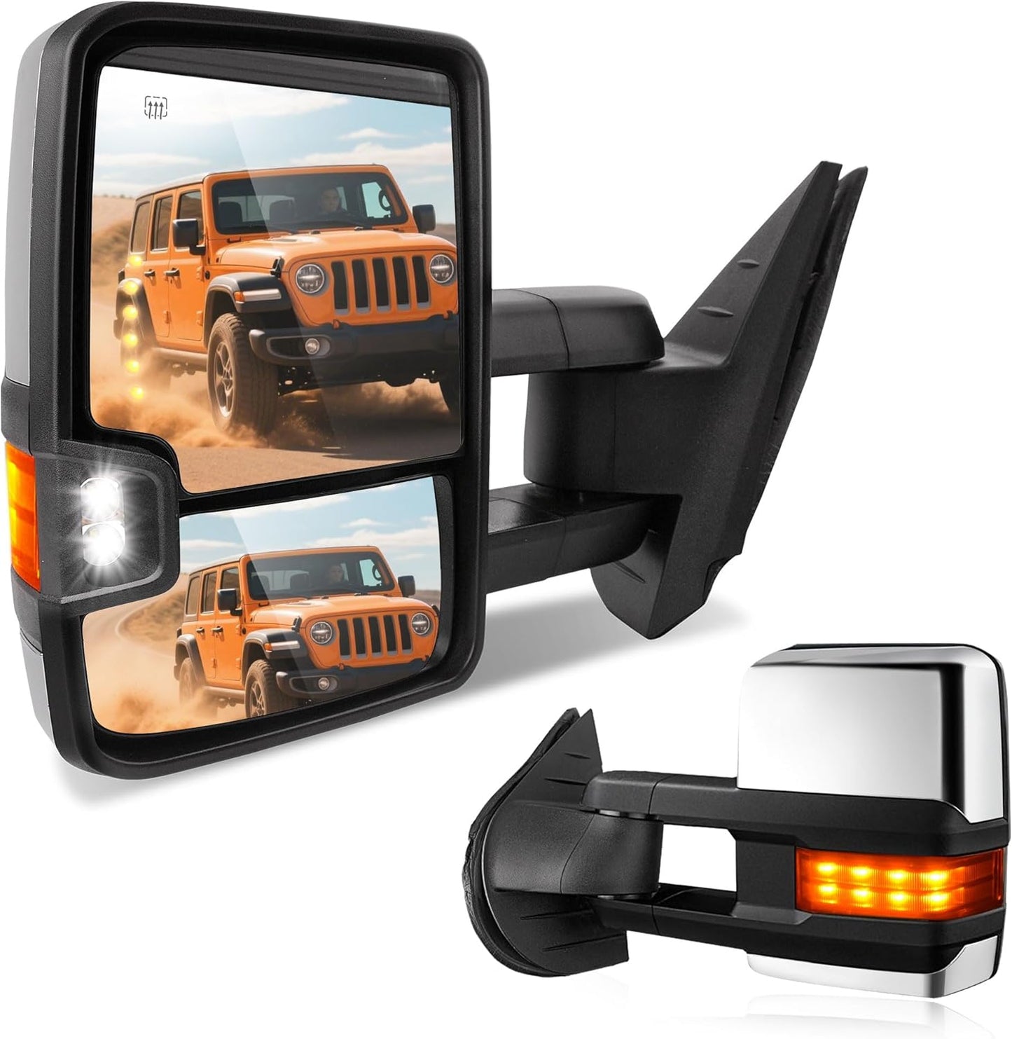 DWVO Towing Mirrors for 2008-2013 Chevy Silverado & GMC Sierra